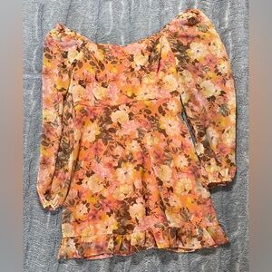 LUSH Floral Ruffle Off-Shoulder Dress | Kentucky Derby | Size Medium
